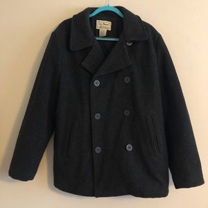 Men’s L.L. Bean Charcoal Gray Peacoat